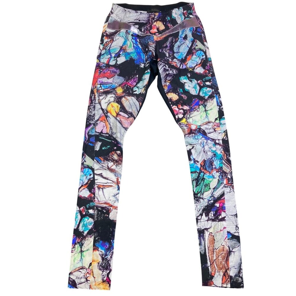 Lucas Hugh Womens Multicolor Abstract Leggings Size S Hidden Pockets Excellent